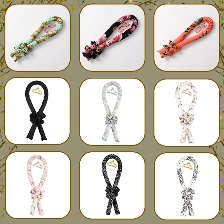 Soft Magic Foam Sponge Hair Curl Rollers Curling Rod Headband Heatless Hair Curl Curling Ribbon Silk Hair Curlers
