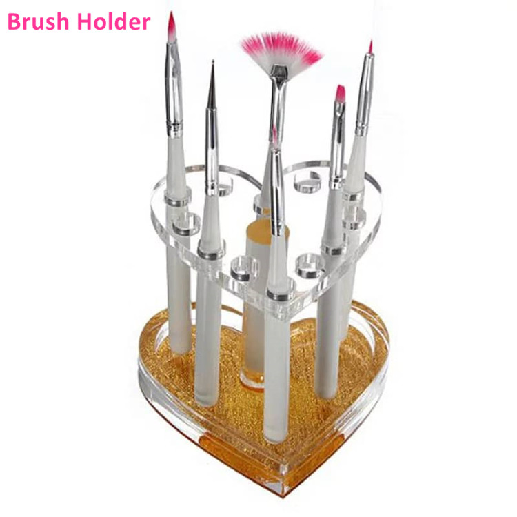 Nail Art Tools New New Heart-Shaped Pen Holder Pen Holder Acrylic Nail Pen Display Stand Phototherapy Pen Crystal Pen Holder