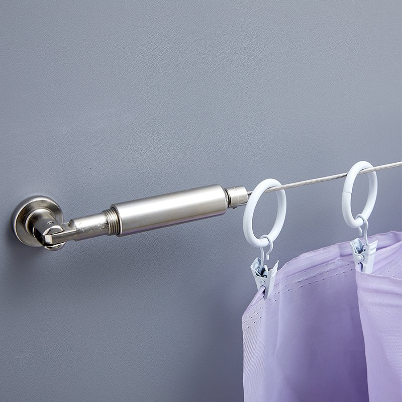 Manufacturer Wall Mount Window Stainless Steel Curtain Wire Rod Set