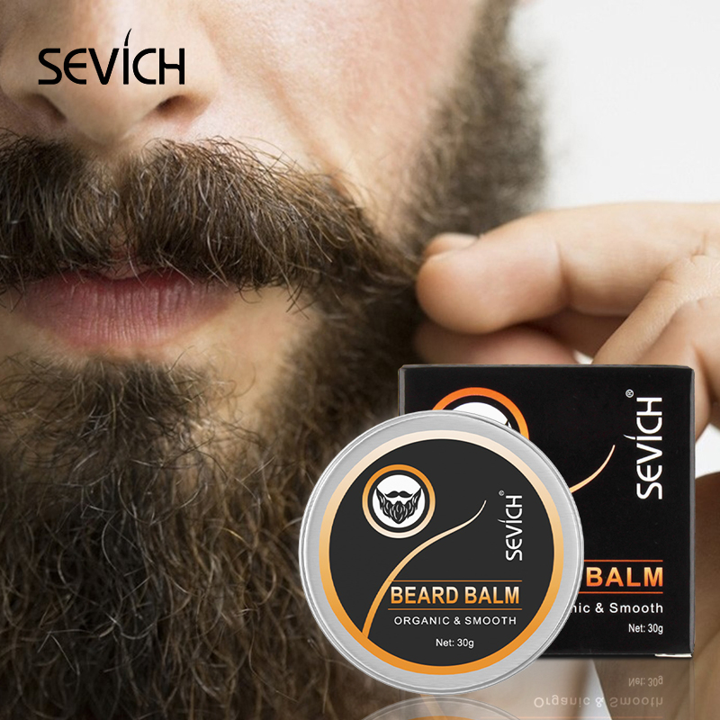 Men Personal Care Bees Wax Beard Balm Organ Beard Oil Hair Wax Scissors and Brush