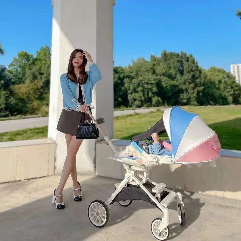 Baby Stroller Aluminium Alloy Pram Foldable Chair Luxury Travel Stroller 0-3 Baby Carriage