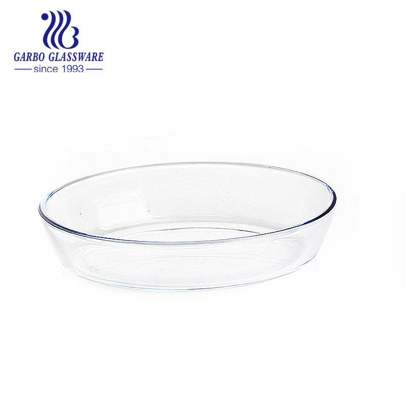 Oval Glass Heat Resistant Bake Ware Glassware Oven Baking Glass Dish Glass Baking Tray Bake Ware with PP Lid Set