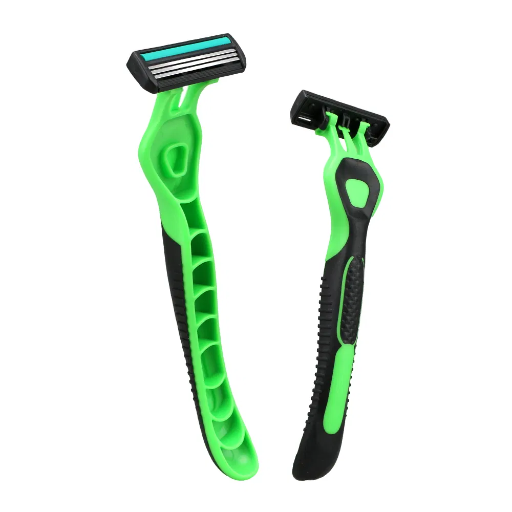Disposable Razor 3 Blade Rubber Handle Shaving Razor Sweden Blade
