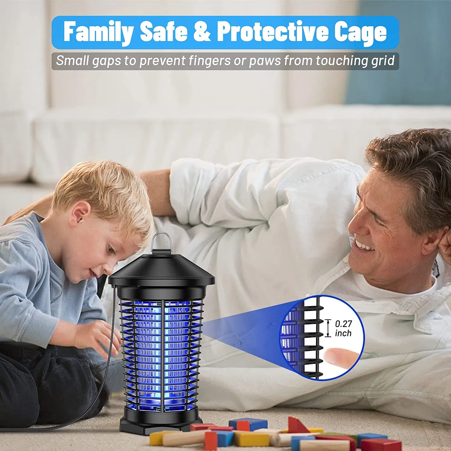 Bug Zapper Outdoor Mosquito Zapper with Dusk-to-Dawn Light Sensor Waterproof Fly Zapper Electric Mosquito Killer for Garden