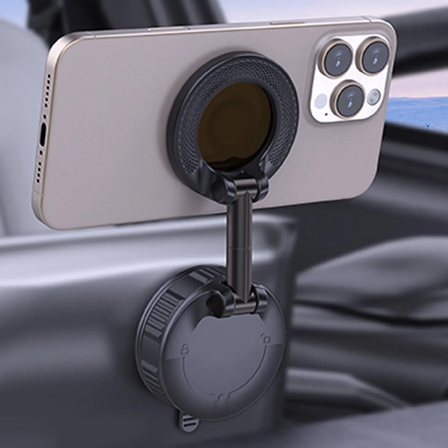 Car Magnetic Phone Holder Vacuum Magnet Car Center Console Windshield Holder