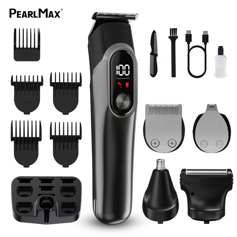 Professional Men's Cordless Electric Barber Hair Clipper LED Display T-Shaped Knife Detail Precision Beard Trimmer Hair