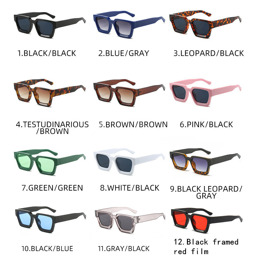 2025 New Design Bold Frame UV400 Sun Glasses Qb99030 Custom Logo Vintage Square Sunglasses for Women Men