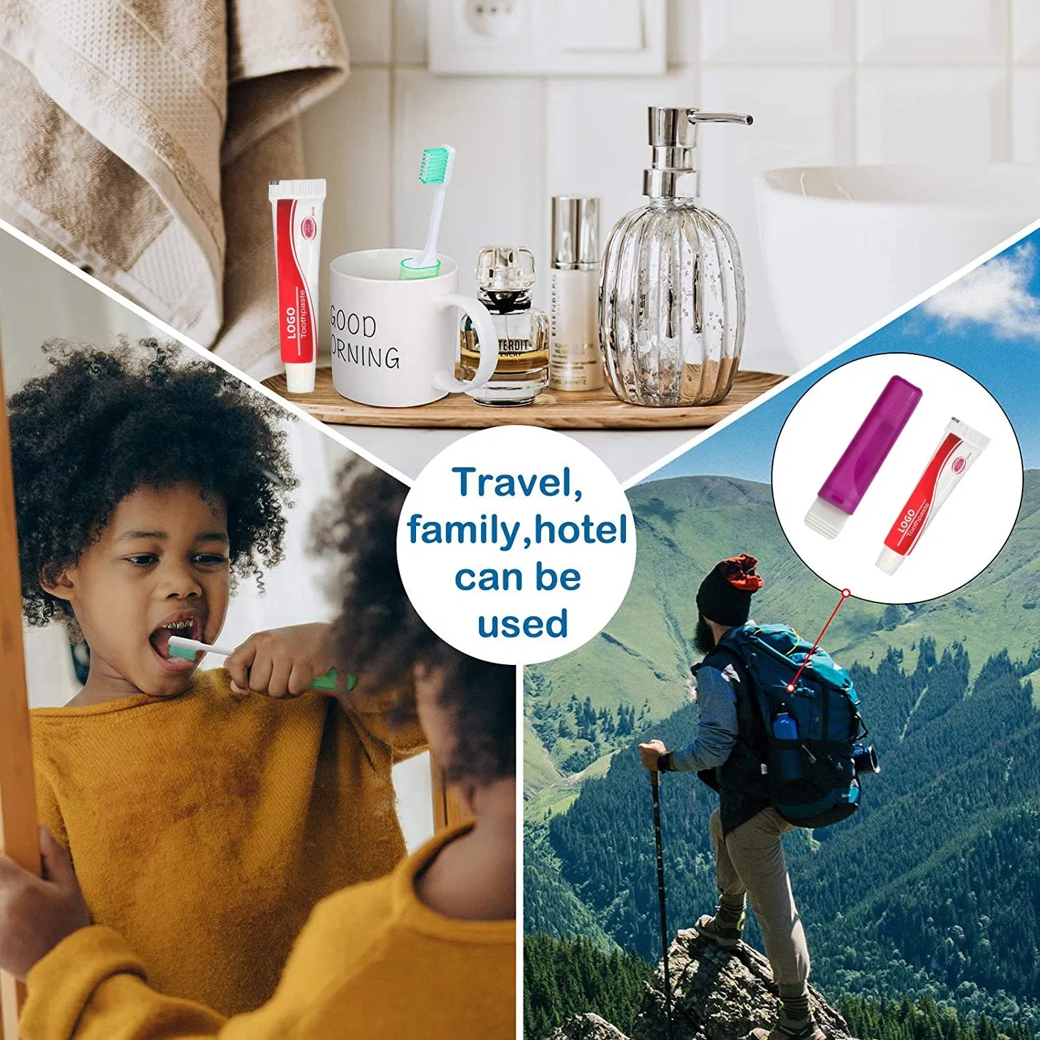 OEM Portable Travel Kit Print Logo Foldable Travel Toothbrush Toothpaste