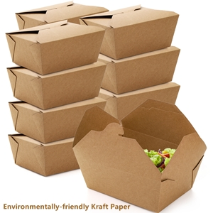 Microwaveable Kraft Brown Lunch Boxes to Go Container Take out Food Container for Restaurant Catering and Party