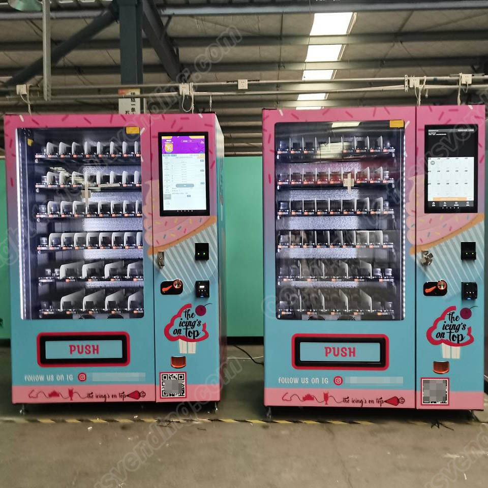 Full-Automatic Snack Vending Machine for Chips/Nuts/Chocolate Commercial 24h Unattended Food Dispenser