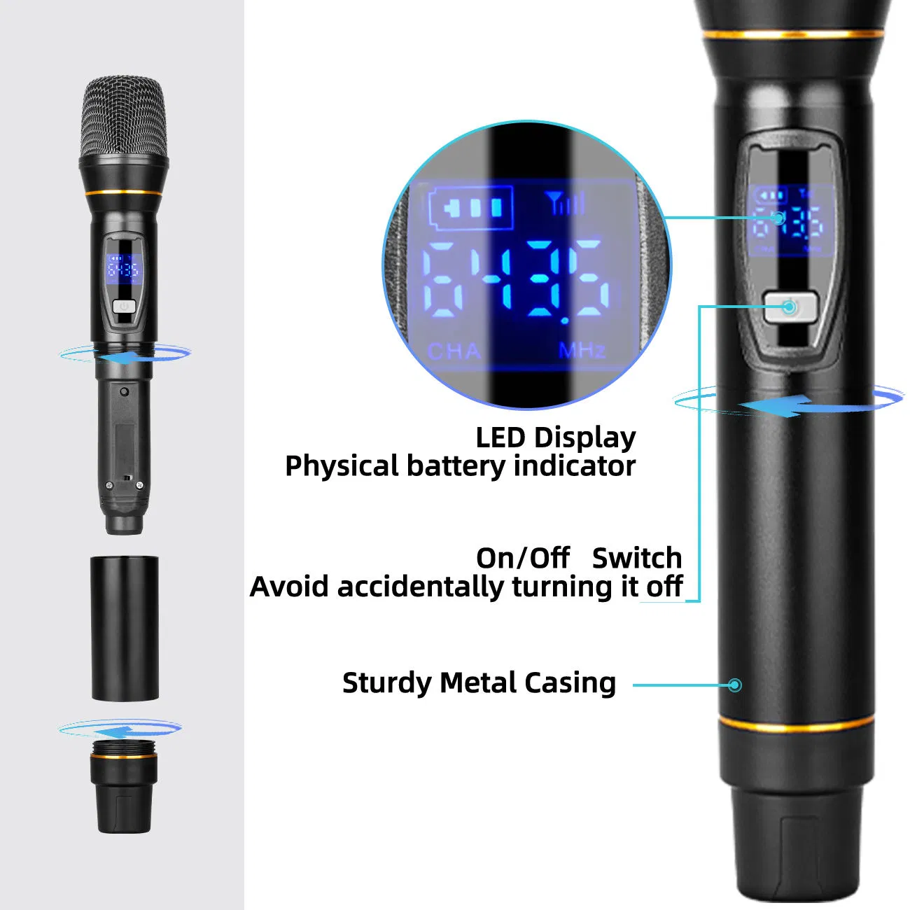 Профессиональный 8-канальный беспроводной микрофон с наушниками