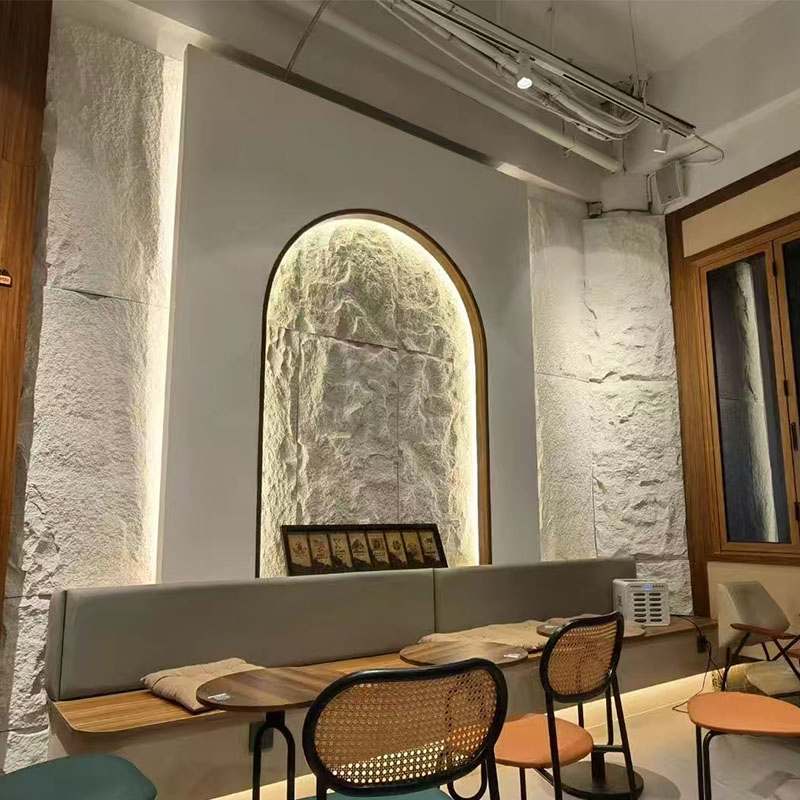 Artificial Board Mountain Rock Design Indoor PU Faux Stone Wall Panel Polyurethane