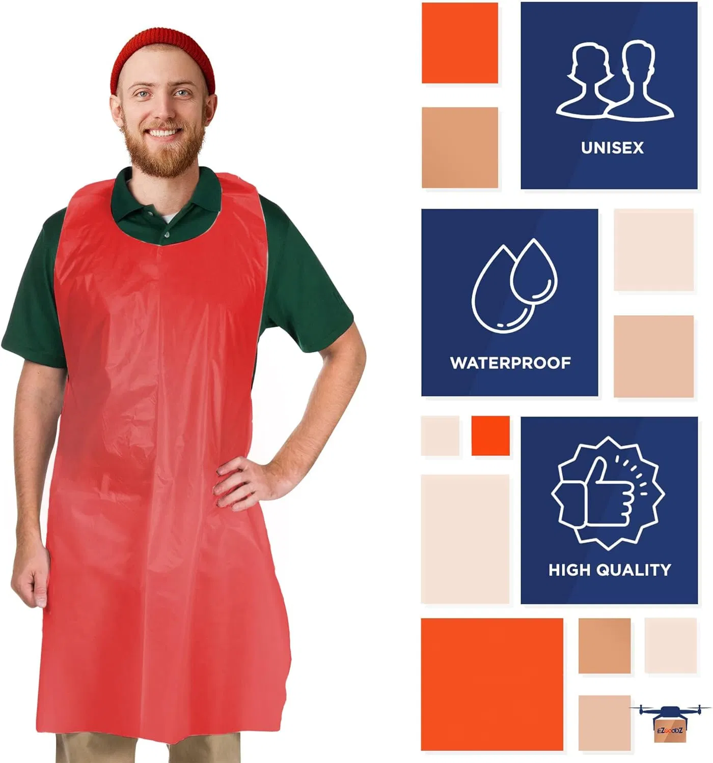 Commercial Use Bulk Clear Plastic Aprons 50PCS Roll