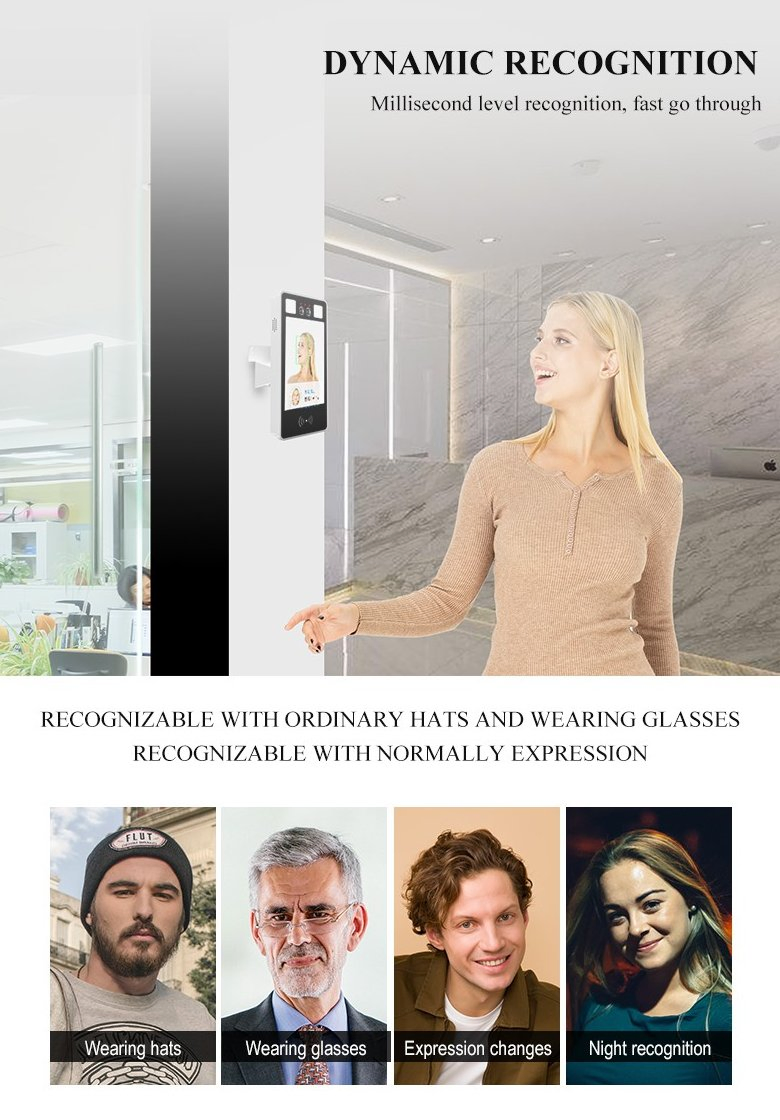 Fsan 7 Inch Non-Contact Forehead Temperature Detector Scanner Thermometer Camera