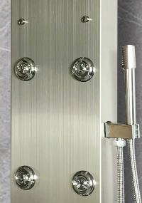 Brushed Color Wall Mounted Multifunction Stainless Steel Shower Panel