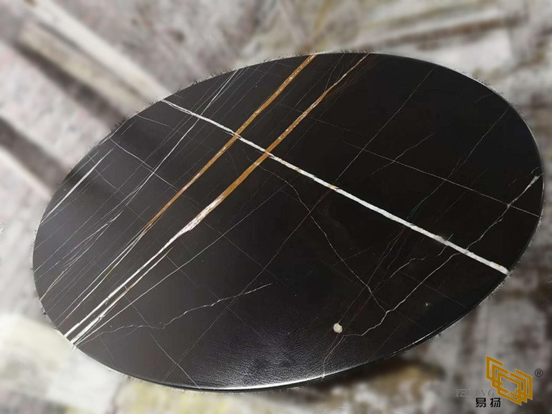 Natural Stone Black/Gold Marble Table for Dining/Coffee/Office Round Table