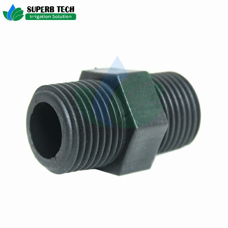 Factory Custom Irrigation Pipe Connector Nipple LDPE Pipe Garden Drip Fittings for Tube
