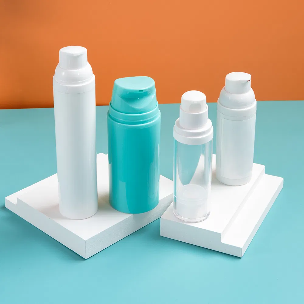 Factory 15ml 50ml 100ml ABS PP Cosmetic Vacuum Replaceable Liquid 4oz White Airless Pump Bottle Sets
