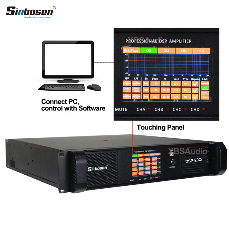 4 Channels Audio Professional Power Amplifier DSP20000q with 3 Year Warranty