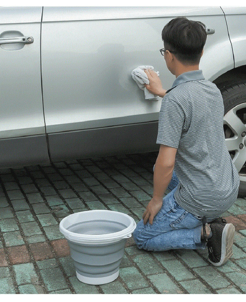 10 L Collapsible Bucket Portable Folding Water Container Space Saving Bucket for Washing, Camping, Hiking and Home Bl16437