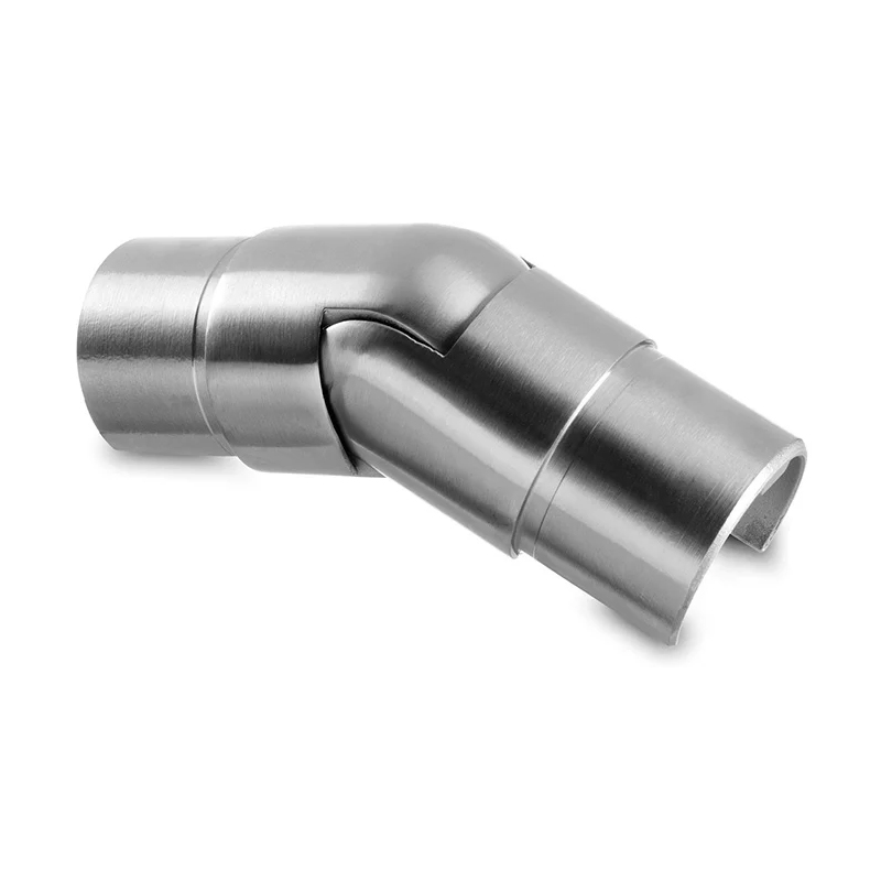 OEM Custom 304 316 Stainless Steel Adjustable Pipe Connectors Round Pipe Handrail Elbow Angle Joint Railing Elbow Fittings for Handrail Tube Accessories