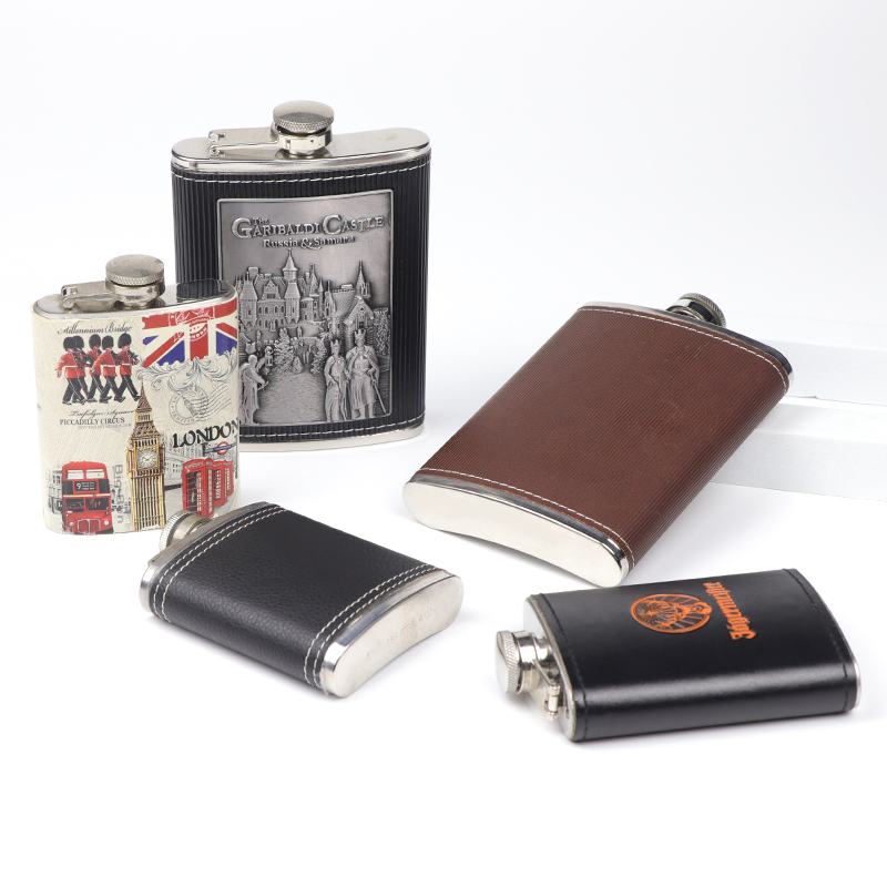 Manufacturer Wholesale Custom Engraved Logo Stainless Steel Tourist Souvenir 8oz Liquor Hip Flask