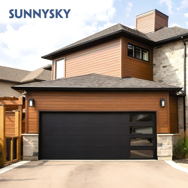 CE Approved Fast Delivery Dark Grey Cheap Electric Residential High Quality Sectional Garage Doors