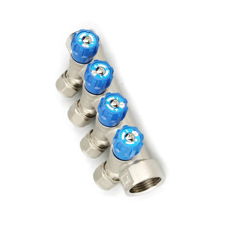 Heating Manifold Customized Pex Brass Manifold 2-5 Holes Chrome Plated Brass Manifold