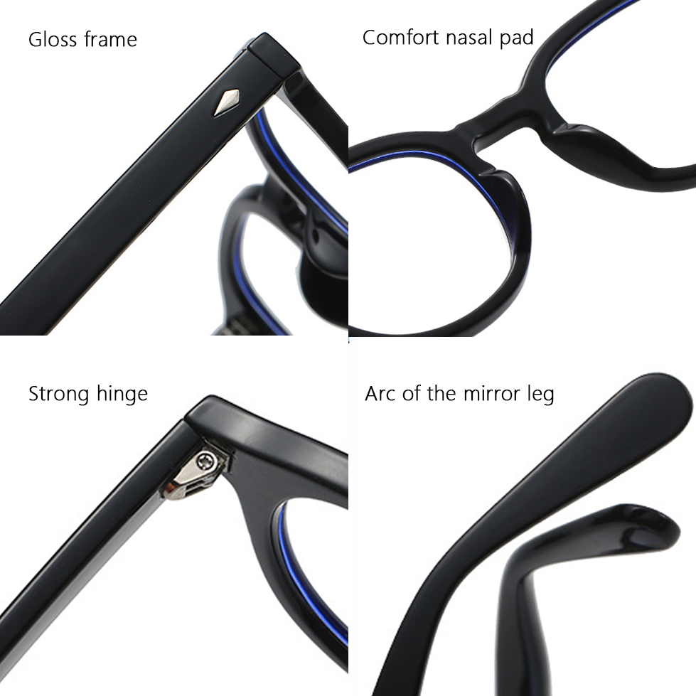 High Quality Fashion Vintage Rice Nail Blue Light Blocking Reading Glasses Custom Optical Eye Glass Tr90 Frames Unisex Glasses