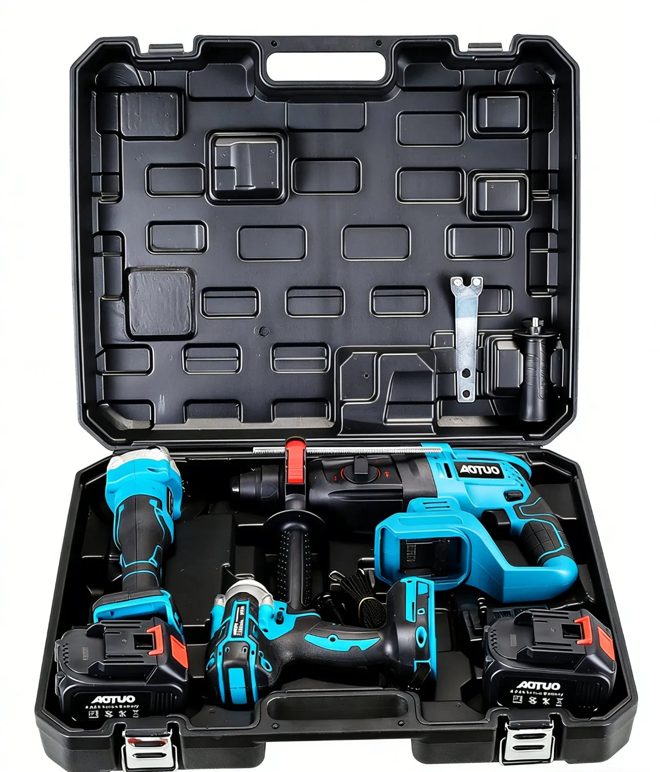 Versatile Power Tool Set: Drill, Impact Wrench, and Grinder