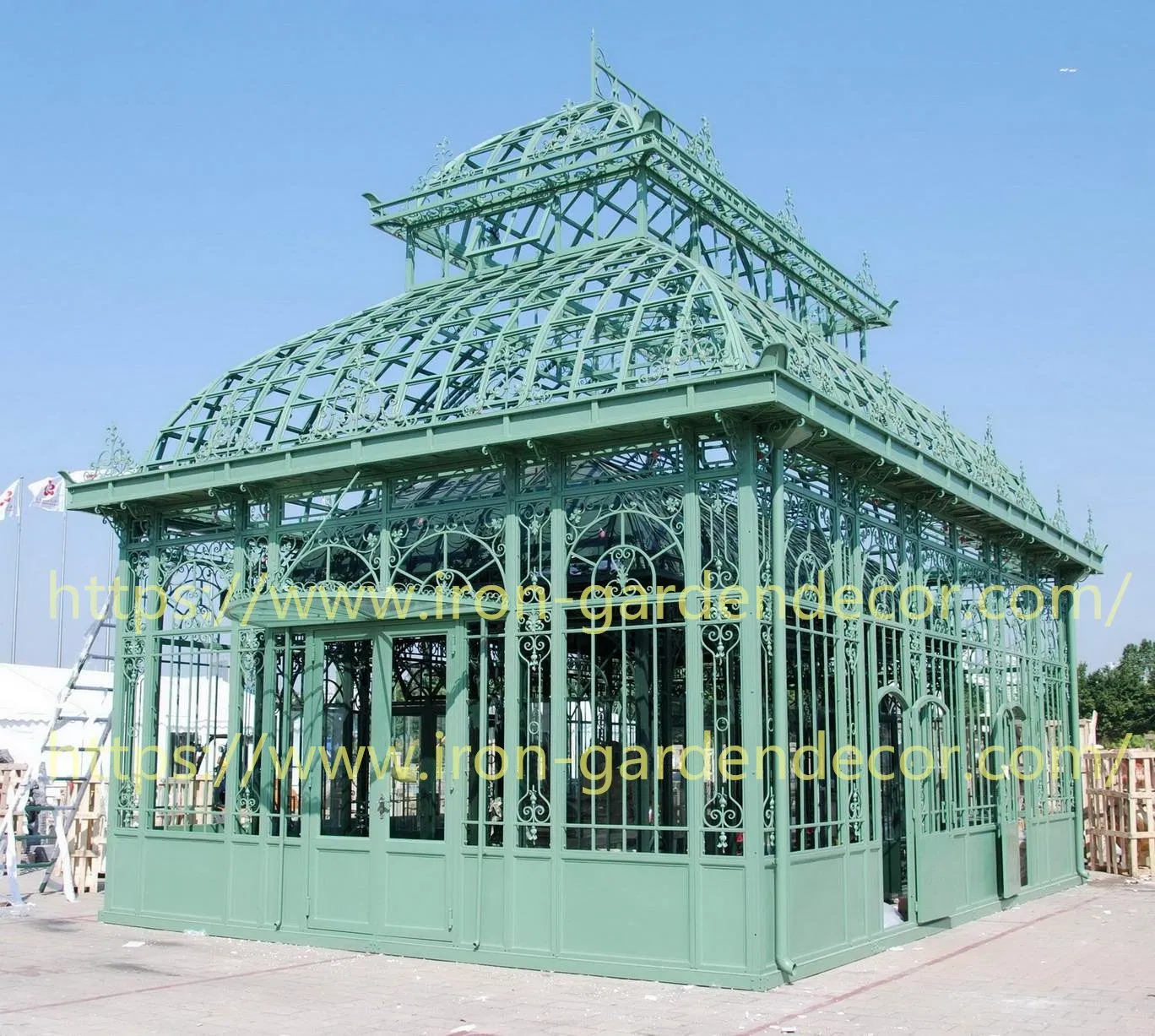Large Metal Glasshouses Gazebo Garden Yard Decoration