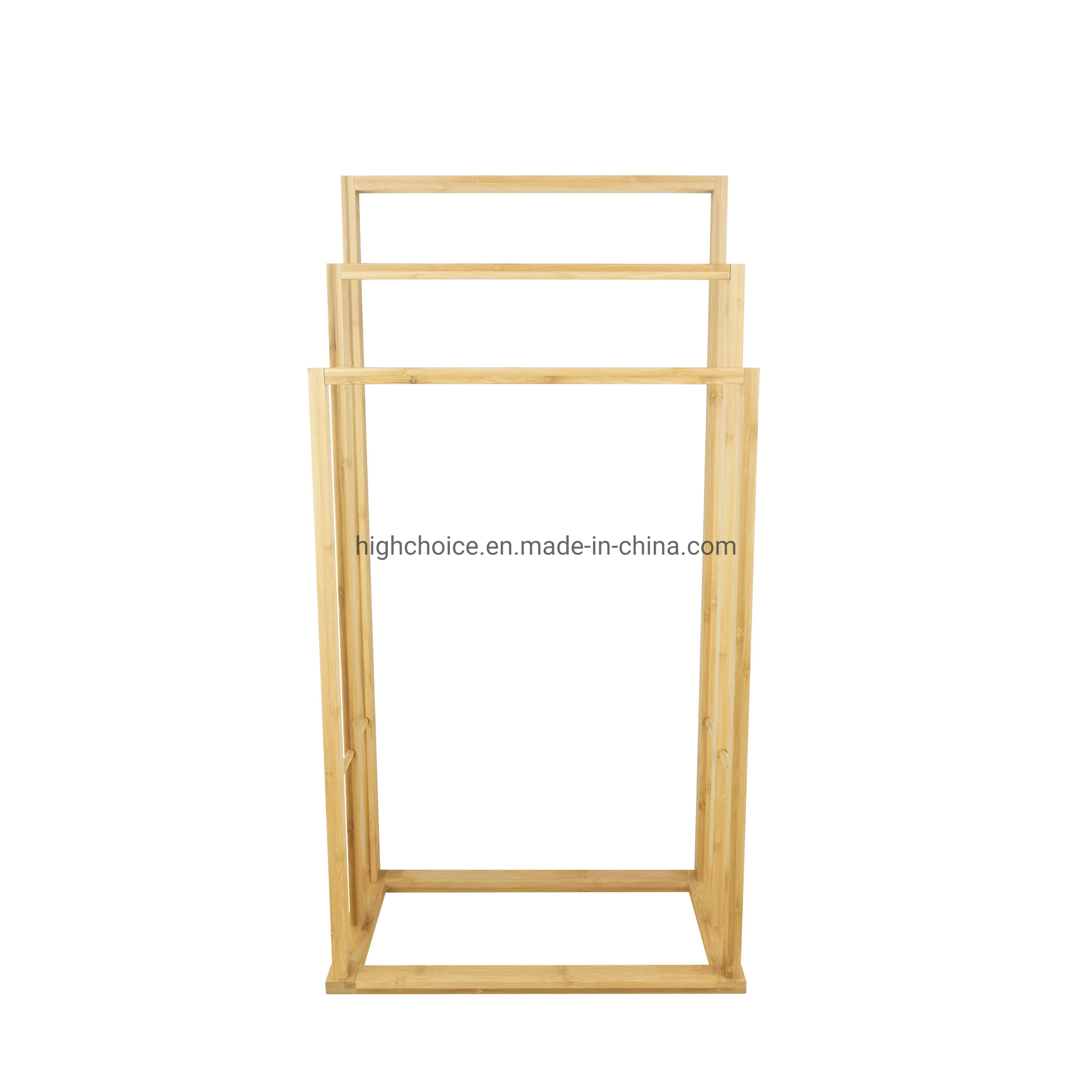 Household Bathroom 3 Layer Bamboo Towel Rack