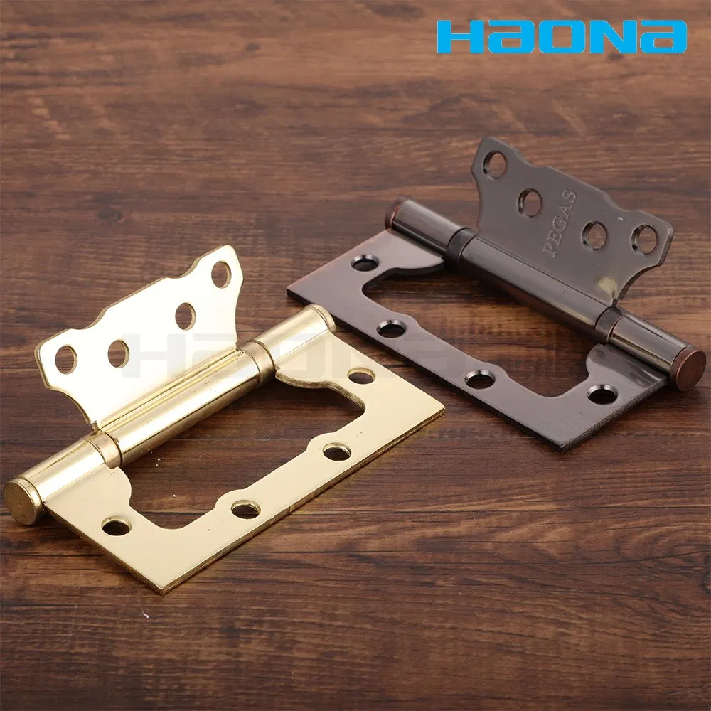 2bb Multi-Color Polished Iron Door Accessories Flush Butt Hinge with Flit Tip