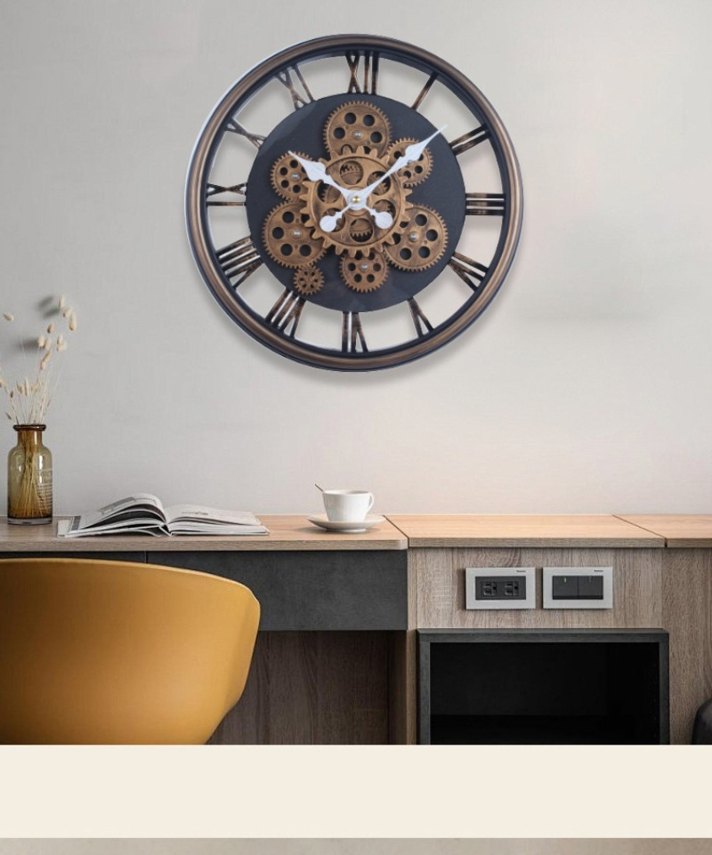 Antique Automatic Gear Clock American European Styles Silent Movement