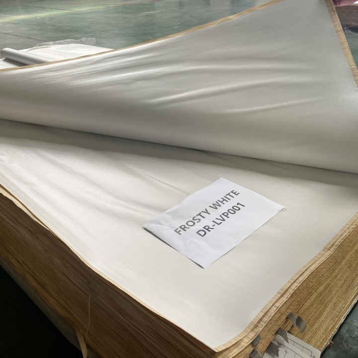 Dr-Lvp001 Frosty White Embossed Melamine Paper Decorative Melamine Veneers Melamine Paper Veneer