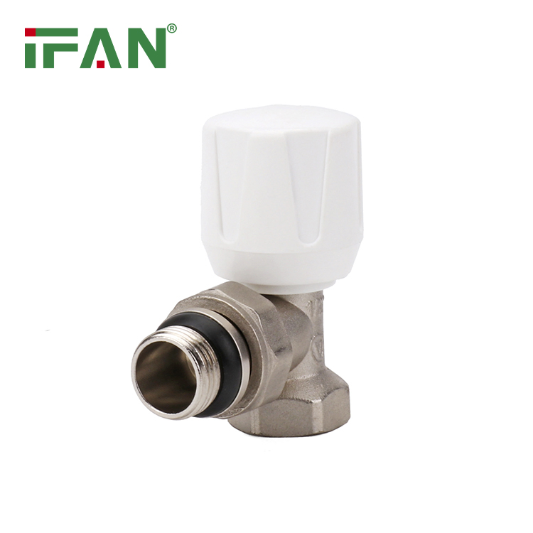 Ifan DIN16892 Brass Radiator Valve 1/2'' 3/4'' Angle Temperature Control Valve Brass Radiator Valve