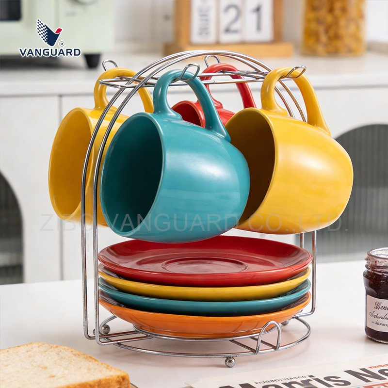 Набор фарфоровых чашек для кофе и чая с блюдцами