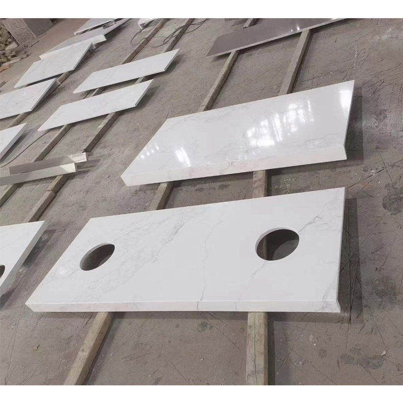 Black Granite and White Quartz Countertop/Bathroom Top/Kitchen Top/Island Top Wholesale Price
