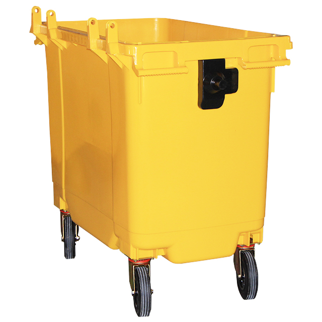 4-Wheeled Outdoor 660 Liter Plastic Industrial Garbage Bin Dustbin Container with Brakes