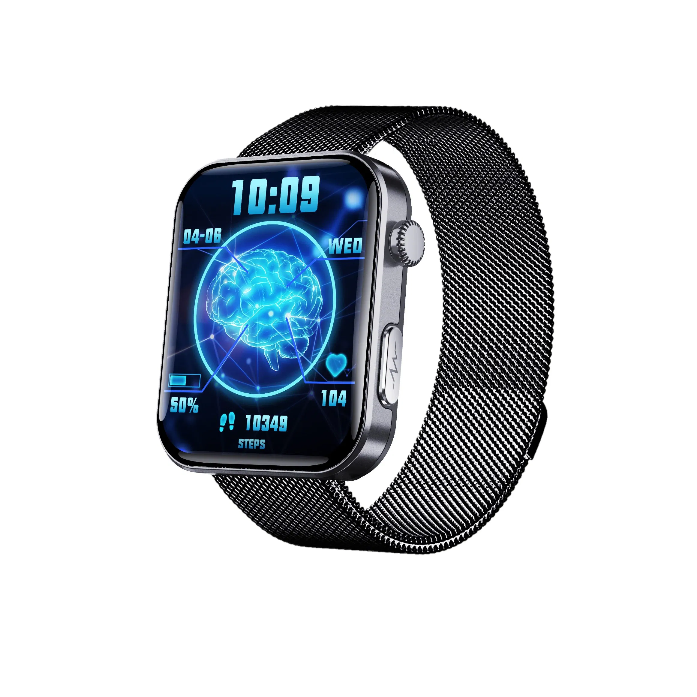 Voice Assistant, Heart Rate, Blood Pressure, Body Temperature Test, Breathing Training Smartwatch