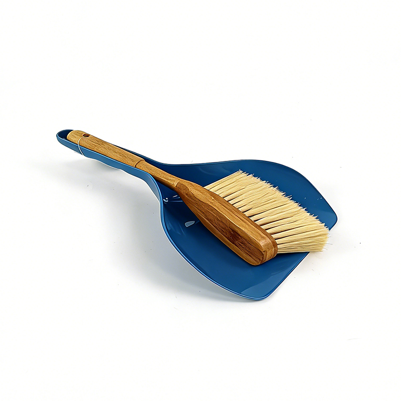 Mini Bamboo Dustpan and Brush Set - Soft Bristle Hand Broom for Desktop/Kitchen Countertop Cleaning