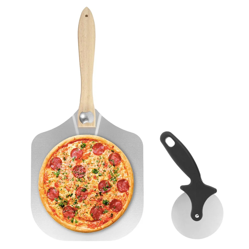 Aluminum Steel Pizza Turning Peel Pizza Paddle with Detachable Handle
