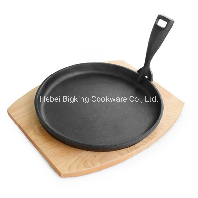 Cast Iron Type Non-Stick Round Dish Plate /Steak Sizzling Plate