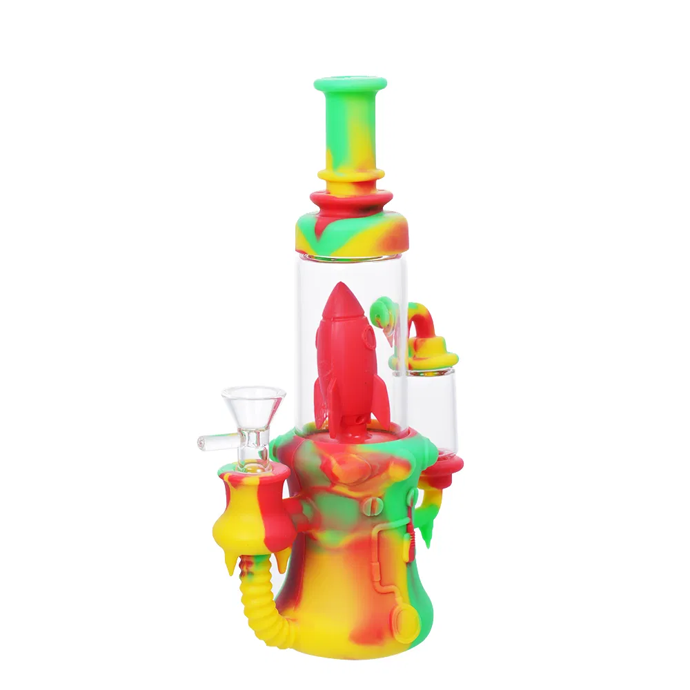 8.5-Inch Silicone Rocket Recycler DAB Rig Water Pipe