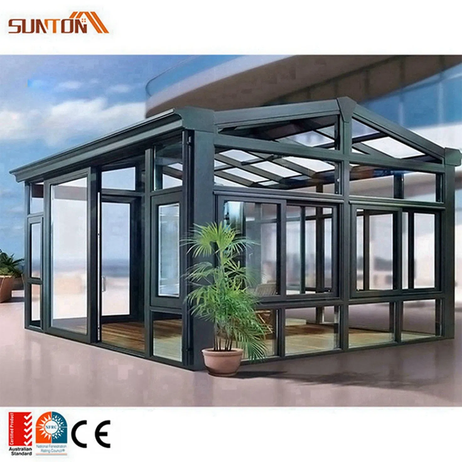 Luxury Design Portable Sunroom Customized Hotel Exterior Sunroom House Double Glazed Aluminum Sunroom