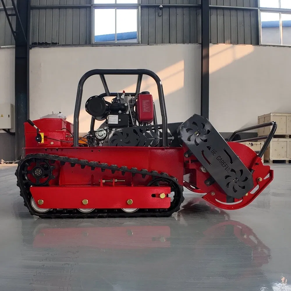 Tracked Robot Lawn Mower Wireless Radio Controlled Grass Cutter for Greenhouse and Garden