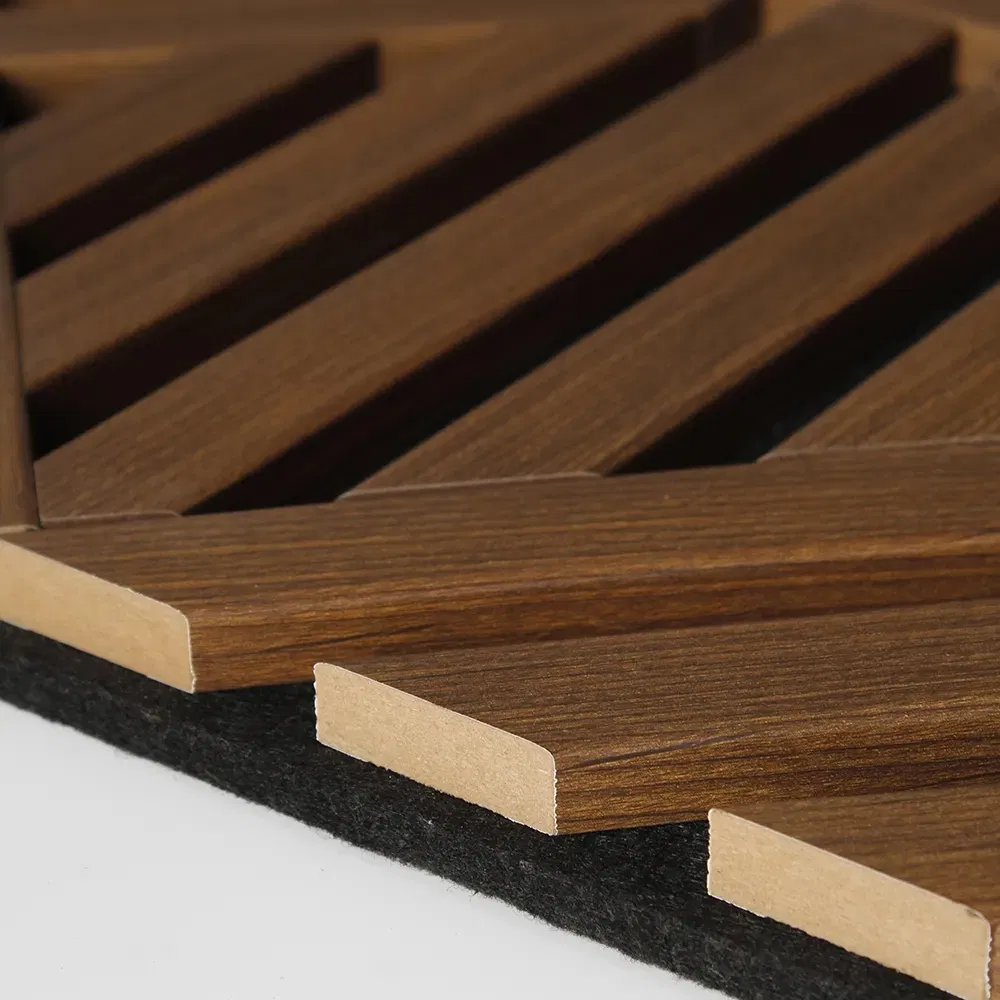 Hot Sale 60X60cm 2024 New Design Wood Veneer Acoustic Wall Panels Soundproof Supermarkets Home Office Interior Wall Decoration