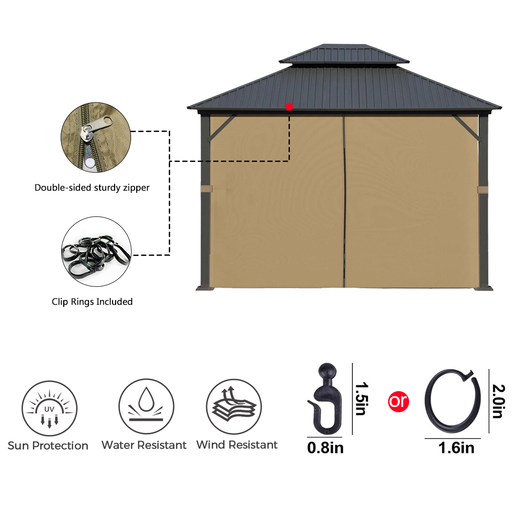 Козырек для беседки 3x3.6 м солнцезащитный водонепроницаемый