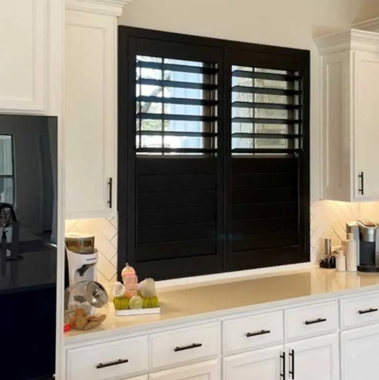 Home Custom Horizontal Opening Wood PVC Plantation Shutter