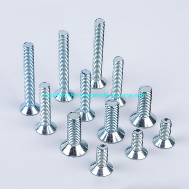 White Zinc Plated High Quality Hexagon Bolts DIN7991 Hex Socket Flat Head Screw Countersunk Head Screw Alloy Steel Grade 10.9